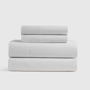 NWT QUINCE Classic Organic Percale Sheet Set Full Light Grey 4539